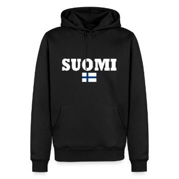 Suomi - Männer Premium Bio Hoodie - Schwarz - Vorne - Nico (187cm)