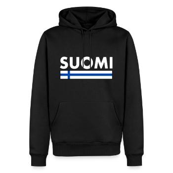 Suomi - Männer Premium Bio Hoodie - Schwarz - Vorne - Nico (187cm)