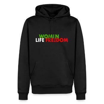 Women life freedom - Sweat à capuche Premium bio Homme - noir - Devant - Nico (187cm)
