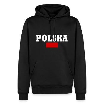 Pologne - Sweat à capuche Premium bio Homme - noir - Devant - Nico (187cm)