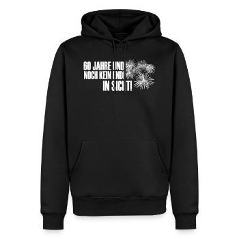 60 Geburtstag - Männer Premium Bio Hoodie - Schwarz - Vorne - Nico (187cm)