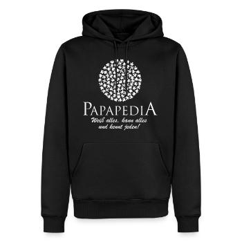 papapedia wikpedia Vatertag Papa Dad Geschenk neu - Männer Premium Bio Hoodie - Schwarz - Vorne - Nico (187cm)