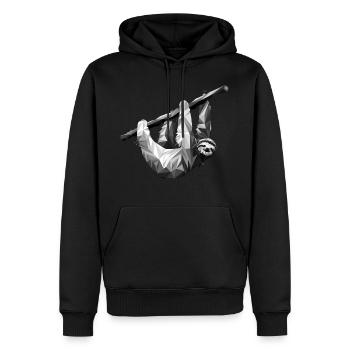 Das Faultier im polygonalen Stil - Männer Premium Bio Hoodie - Schwarz - Vorne - Nico (187cm)
