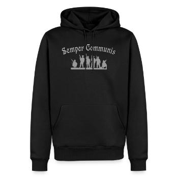 Semper Communis - Bundeswehr - Immer gemeinsam - Männer Premium Bio Hoodie - Schwarz - Vorne - Nico (187cm)