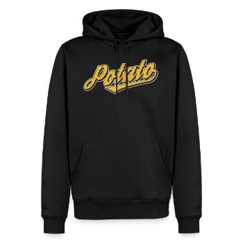 pomme de terre - Sweat à capuche Premium bio Homme - noir - Devant - Nico (187cm)