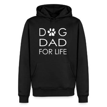 Chien papa, propriétaire de chien, propriétaire de chien, chien - Sweat à capuche Premium bio Homme - noir - Devant - Nico (187cm)