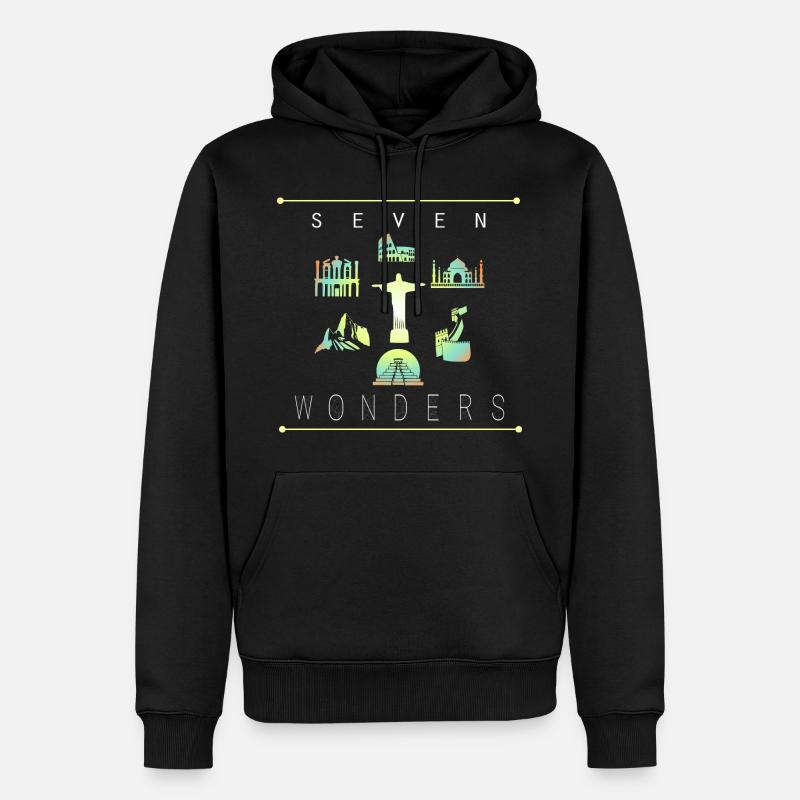 SEPT MERVEILLES - Sweat à capuche Premium bio Homme - noir