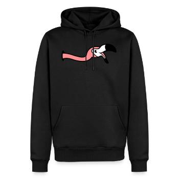 loch wand lachen mund auf essen trinken beugen unt - Männer Premium Bio Hoodie - Schwarz - Vorne - Nico (187cm)