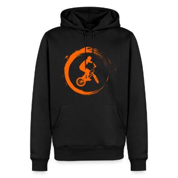 BMX - Männer Premium Bio Hoodie - Schwarz - Vorne - Nico (187cm)