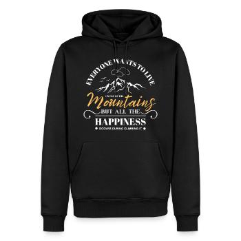 Wandern T Shirt Design - Männer Premium Bio Hoodie - Schwarz - Vorne - Nico (187cm)