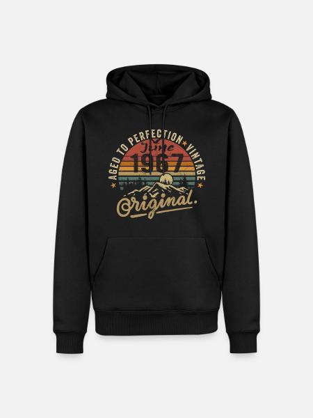 Syntymäpäivä kesäkuu 1967 kesäkuu 1967 kesäkuu 1967 - Premium luomulaatuinen miesten huppari - musta