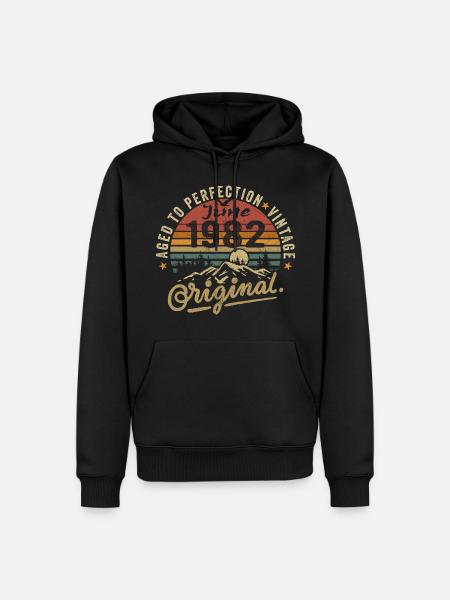 Geburtstag Juni 1982 Juni 1982 June 1982 - Männer Premium Bio Hoodie - Schwarz