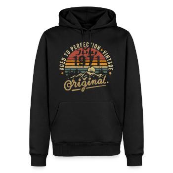Juli 1971 July 1971 Geburtstag juli 1971 - Männer Premium Bio Hoodie - Schwarz - Vorne - Nico (187cm)