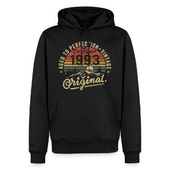 1993 Geboren im oktober 1993 Jahrgang oktober 1993 - Männer Premium Bio Hoodie - Schwarz - Vorne - Nico (187cm)