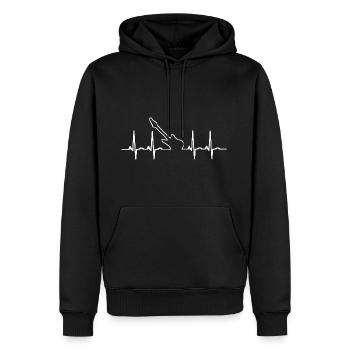 Herschlag Pulse Guitare Electrique Guitariste Band - Sweat à capuche Premium bio Homme - noir - Devant - Nico (187cm)