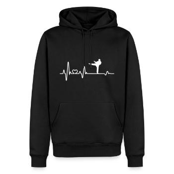 Heartbeat Karaté Karaté Karaté Karaté Fighter Cadeau - Sweat à capuche Premium bio Homme - noir - Devant - Nico (187cm)