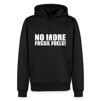 No more fossil fuels - Männer Premium Bio Hoodie - Schwarz - Vorne - Nico (187cm)
