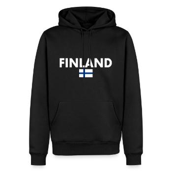 Finland - Sweat à capuche Premium bio Homme - noir - Devant - Nico (187cm)