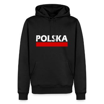 Polska - Sweat à capuche Premium bio Homme - noir - Devant - Nico (187cm)