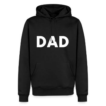 Dad - Sweat à capuche Premium bio Homme - noir - Devant - Nico (187cm)