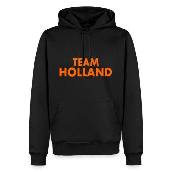 Team holland - Sweat à capuche Premium bio Homme - noir - Devant - Nico (187cm)