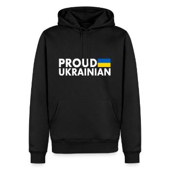 Proud ukrainian - Sweat à capuche Premium bio Homme - noir - Devant - Nico (187cm)