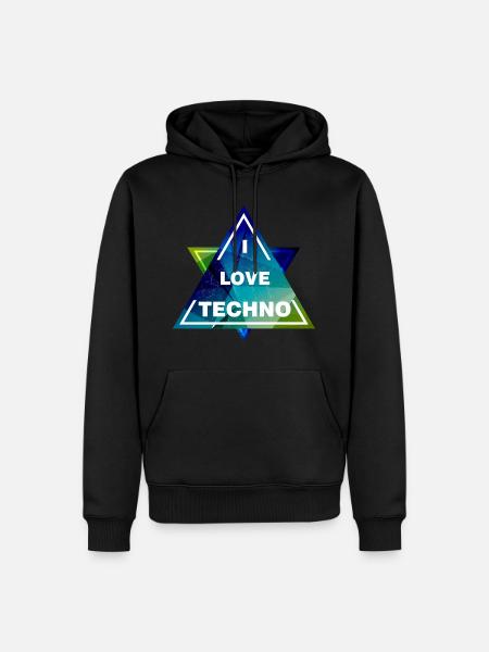 I LOVE TECHNO shirt - Men’s Premium Organic Hoodie - black
