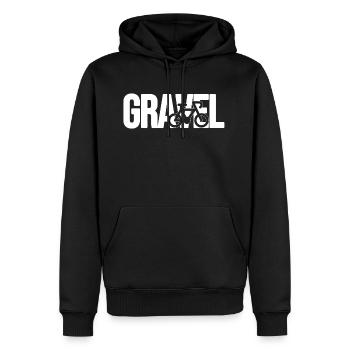 Gravel Bike Silhouette White - Men’s Premium Organic Hoodie - black - Front - Nico (187cm)