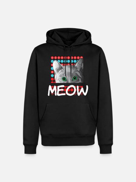 Nerd cat meow - Men’s Premium Organic Hoodie - black
