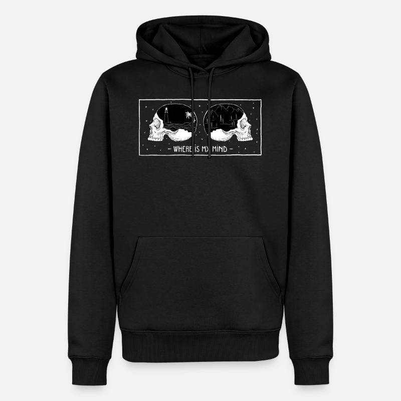 Où est mon esprit? - Sweat à capuche Premium bio Homme - noir