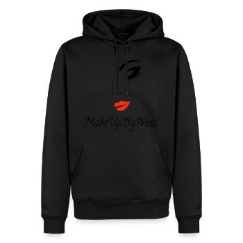 MakeUpByNess - Männer Premium Bio Hoodie - Schwarz - Vorne - Nico (187cm)