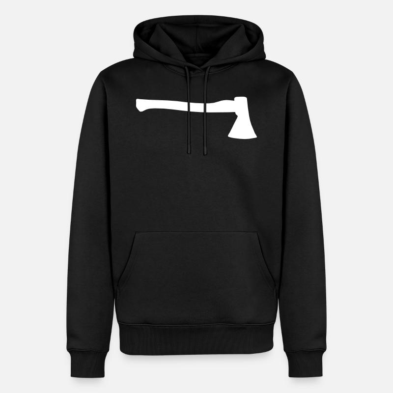 hache - Sweat à capuche Premium bio Homme - noir