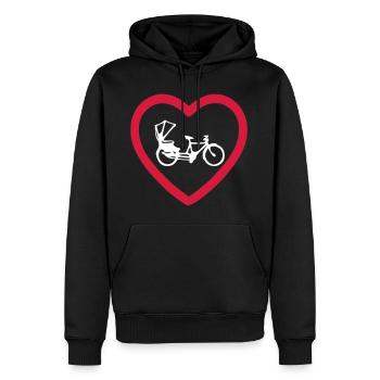 i love Rikscha - Männer Premium Bio Hoodie - Schwarz - Vorne - Nico (187cm)