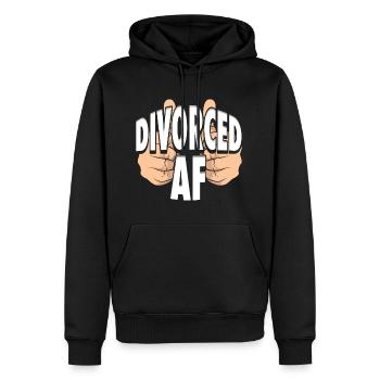Geschieden als verrückte Scheidung Partei Geschieden AF - Männer Premium Bio Hoodie - Schwarz - Vorne - Nico (187cm)