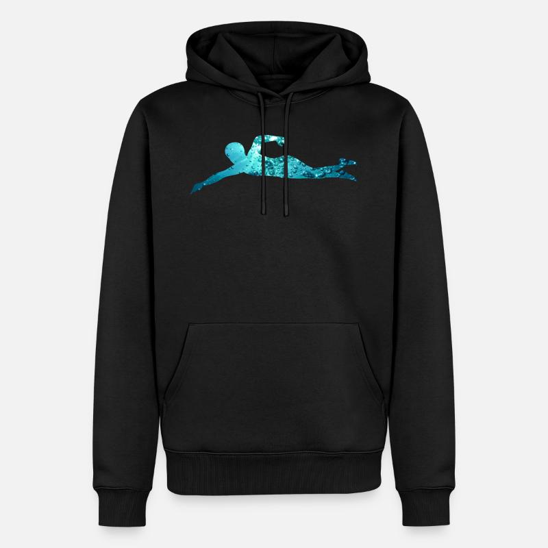 Idée cadeau de nage libre - Sweat à capuche Premium bio Homme - noir