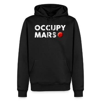 Occupy Mars Planète exploration - Sweat à capuche Premium bio Homme - noir - Devant - Nico (187cm)