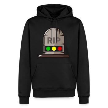 Feu tricolore reposer en toute tranquillité RIP - Sweat à capuche Premium bio Homme - noir - Devant - Nico (187cm)