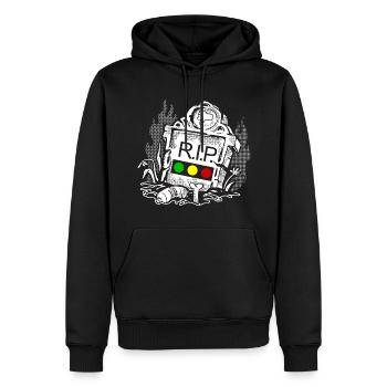 Feu tricolore reposer en toute tranquillité RIP - Sweat à capuche Premium bio Homme - noir - Devant - Nico (187cm)
