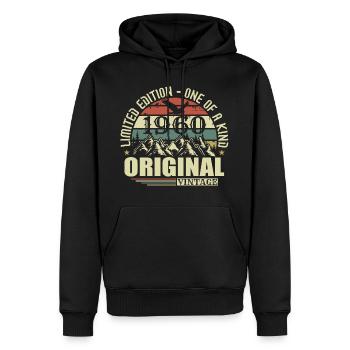 Original 1960's Vintage Rétro Vintage Années 1960 Né - Sweat à capuche Premium bio Homme - noir - Devant - Nico (187cm)