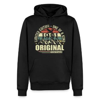 Original 1991 Vintage Rétro Vintage 1991 Né - Sweat à capuche Premium bio Homme - noir - Devant - Nico (187cm)