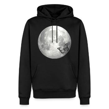 full moon butterfly - Sweat à capuche Premium bio Homme - noir - Devant - Nico (187cm)