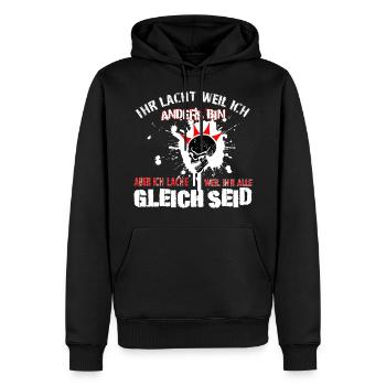Punk - Ich lache - Männer Premium Bio Hoodie - Schwarz - Vorne - Nico (187cm)