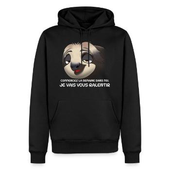 Commencez la semaine sans moi... - Sweat à capuche Premium bio Homme - noir - Devant - Nico (187cm)