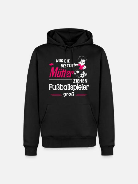 Mama Fußball - Männer Premium Bio Hoodie - Schwarz