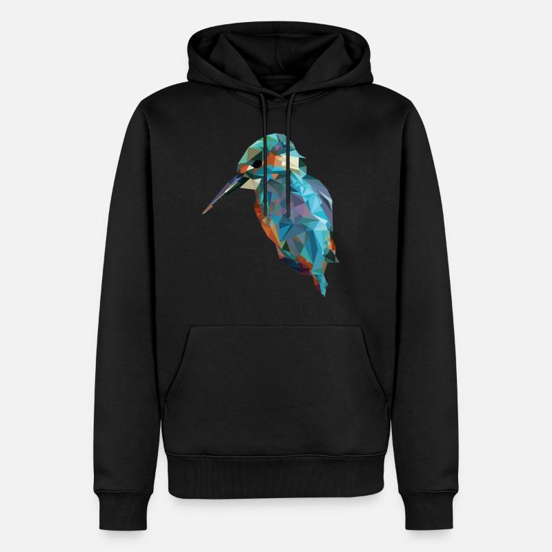 oiseau en triangles - Sweat à capuche Premium bio Homme - noir
