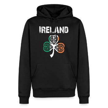 Nation Design Ireland Shamrock 3flbb - Men’s Premium Organic Hoodie - black - Front - Nico (187cm)