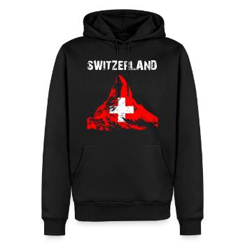 Nation Design Switzerland Matterhorn 85ni - Men’s Premium Organic Hoodie - black - Front - Nico (187cm)