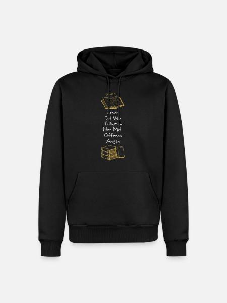 Buch - Bücher lesen - Männer Premium Bio Hoodie - Schwarz