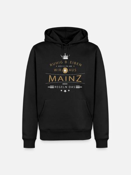 Ruhig bleiben Mainz - Männer Premium Bio Hoodie - Schwarz