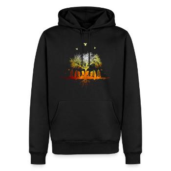 sunshinetown / Natur Sonne Stadt Baum - Männer Premium Bio Hoodie - Schwarz - Vorne - Nico (187cm)